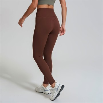 【安冉】瑜伽長褲 免穿内褲微笑弧線無痕无T高腰瑜珈褲 後腰帶口袋 裸感蜜桃提臀零感一片式健身褲 休閑跑步雲感 運動長褲