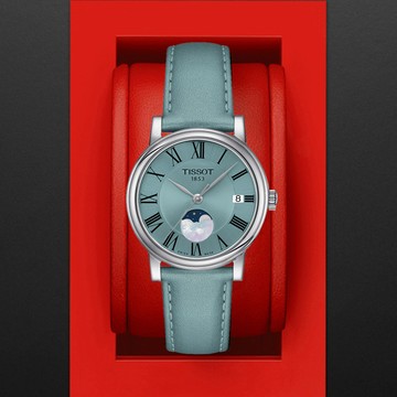 TISSOT天梭 CARSON系列 羅馬月相女性腕錶 32mm/T1222231635300