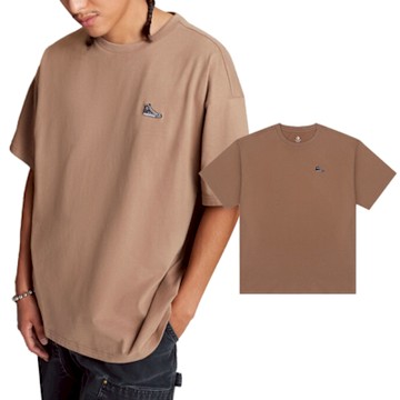 Converse Sneaker Patch 男款 女款 棕色 小鞋標 寬鬆 休閒 短袖 10027239-A08