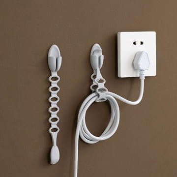 簡約牆上插頭固定廚房電線浴室繞線器多功能捆綁掛繩數據線理線器 繞線器 集線器 收納 浴室收納 電線收納 電線固定