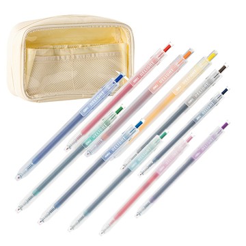 組合:得力Deli12色中性筆+筆袋組/EG118x12支+BC295筆袋/組
