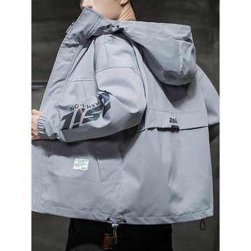 夾克男士秋冬款潮牌灰色運動外套2025新款冬季飛行休閑帥氣沖鋒衣