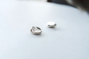 925純銀 不對稱 圓原焠 耳環 耳夾 一對 免費送禮包裝