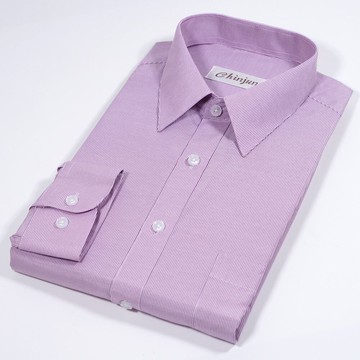 k2303 【CHINJUN】勁榮抗皺襯衫-長袖、紫色條紋、k2303 台灣現貨 男襯衫 商務 口袋 硬領