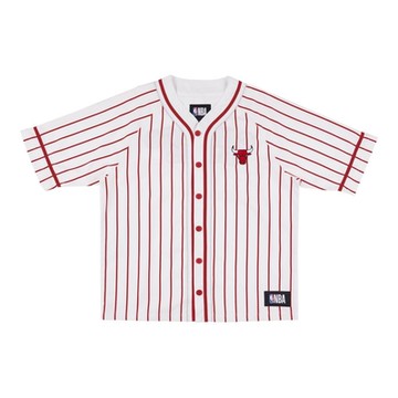 NBA 棒球 開襟衫 公牛隊-紅白色-3325147041