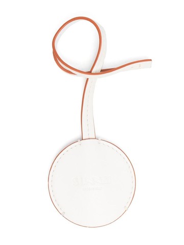 Sunnei - round logo-stamp keychain - women - Leather - One Size - White
