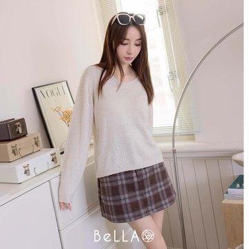 【早春新品】BeLLA 親膚感針織上衣 杏色