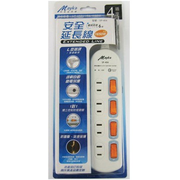 明家 4插4開關 6呎/9呎延長線 / 組 SP-404-6/9【APP滿額下單10%點數(單一帳號最高5000點)】1/31止