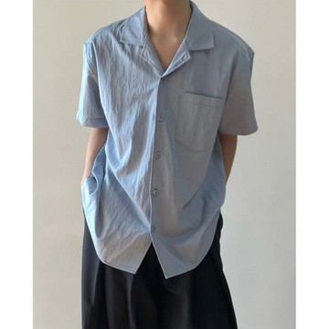 現貨 韓版 古巴領 輕薄襯衫｜3色 男裝 短袖襯衫