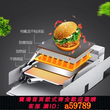 【廠家直銷 可打統編】漢堡機商用全自動烤包機雙層烘包機小型電熱漢堡爐漢堡立式漢堡機