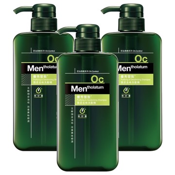 MENTHOLATUM 曼秀雷敦 男士頭皮去味洗髮精 無添加矽靈 含Isopropylmethylphenol成分 淡淡檸檬草香  550ml  3瓶
