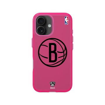 iPhone 16 Clear 粉漾桃 - NBA - B&W-布魯克林籃網 Brooklyn Nets B&W - Light