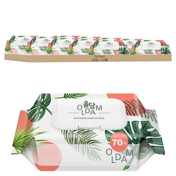 OLDam Monstera 嬰兒用濕紙巾 掀蓋式 熱帶雨林款 10包  70張