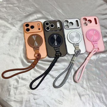 質感肌理 附360度迴轉支架掛繩 防滑耐撞 適用 蘋果 iPhone 17 16 15 14 13 Promax 手機殼