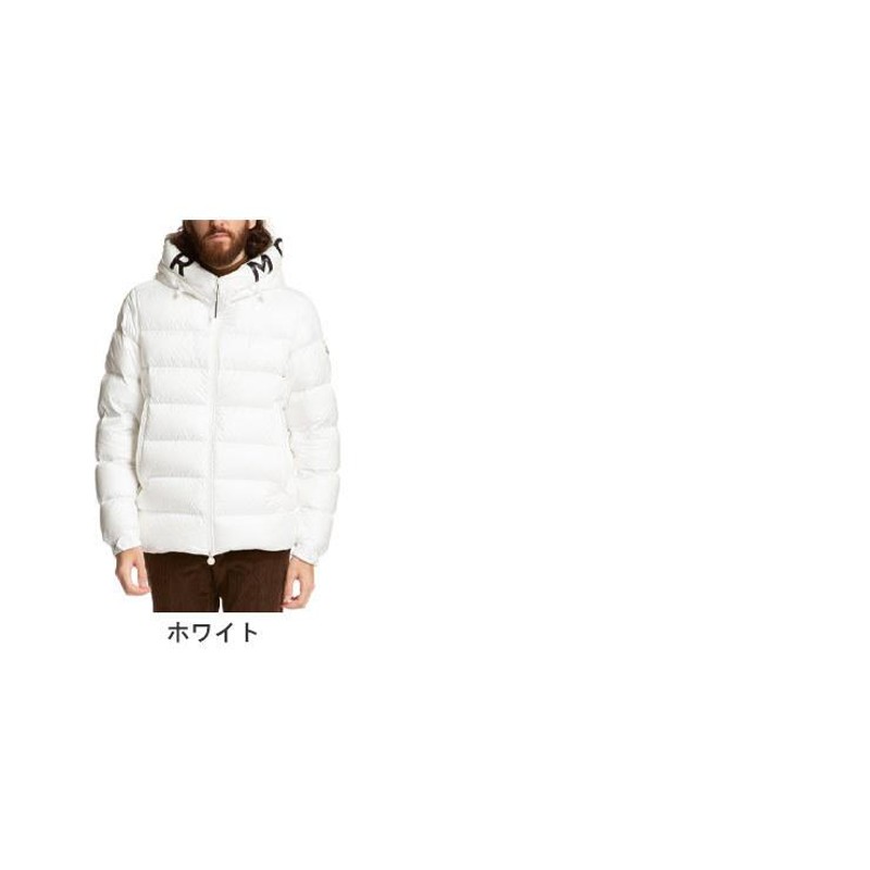 モンクレール MONCLER ダウン ロゴ フード ブルゾン 白 Salzman MONCLER モンクレール メンズ ダウンジャケット ロゴ フード