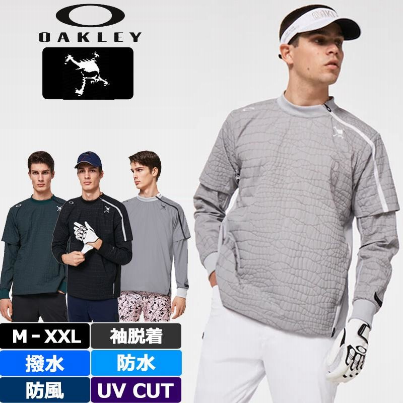 OAKLEY オークリー スカル ゴルフ 2WAY プルオーバー 裏地メッシュ