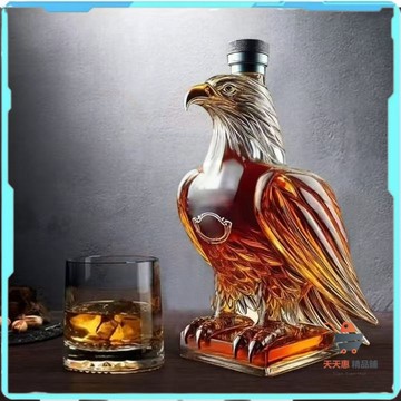 酒瓶 鸚鵡酒瓶 酒壺 空酒瓶 玻璃酒瓶 酒瓶鵰刻 造型酒瓶 新款個性創意鸚鵡 375ml 密封瓶動物 擺件空瓶