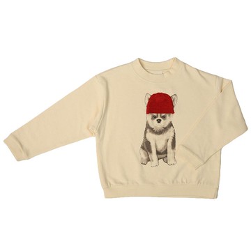 akachan honpo - 長袖休閒上衣-針織 圖案-象牙白色