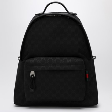 Medium GG black backpack with Web label