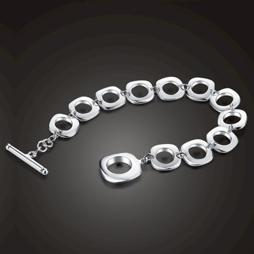 時尚T家925純銀幾何形手鏈女日韓個性簡約學生森系銀手鏈生日禮物