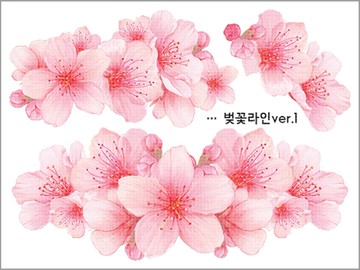 櫻花線條 3款 (blackraccoon) vintage collage 設計紙貼