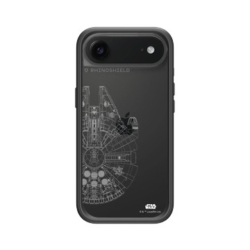 iPhone Air Mod NX -邊框背蓋組合 (相機按鈕) 黑 - 迪士尼-星際大戰 Star Wars - 千年鷹-線條白
