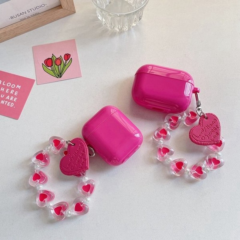Airpods Airpods Pro ケース 韓国 シリコン ハート ピンク チャーム シンプル エアポッド エアーポッズ プロ カバー 大人 おしゃれ イヤホンケース ソフトケース 通販 Lineポイント最大get Lineショッピング