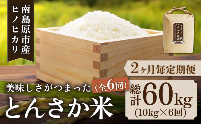 とんさか米 10kg×6回 定期便   米 令和5年産 ヒノヒカリ   南島原市   林田米穀店 [SCO005]