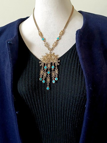 vintage jewelry 古董多層次波希米亞風格項鍊