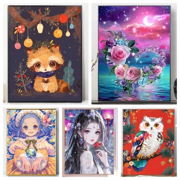 💛台灣現貨💛盒裝💛 DIY鑽石貼畫 新款5D鑽石畫 黏鑽畫 手工點鑽畫 水鑽貼畫 大幅 滿鑽 手作 立體貼鑽畫 磚石貼畫