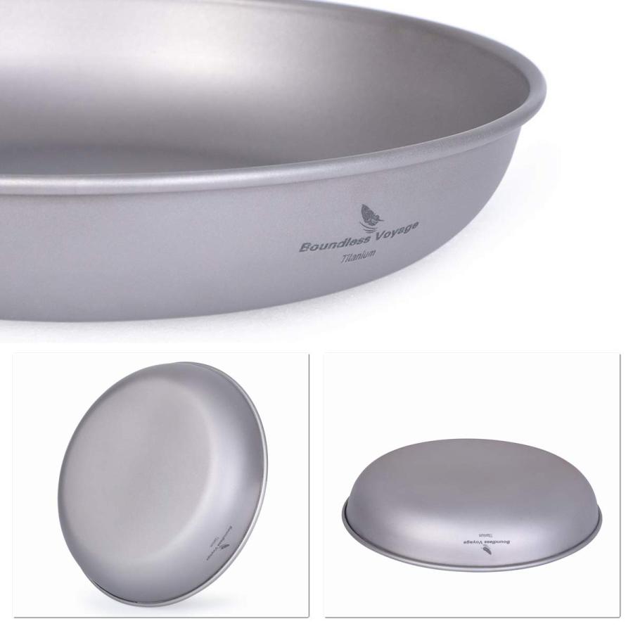 Boundless Voyage チタン皿 ラウンド プレート 食器 皿 割れない 錆びない 軽量 純チタン製 食洗機対応 自宅 アウトドア キャンプ