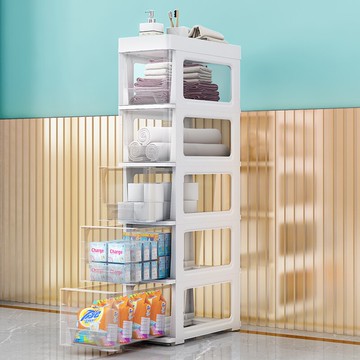 廚房置物架落地多層抽屜式置物柜窄縫隙零食架收納架夾縫儲物柜子