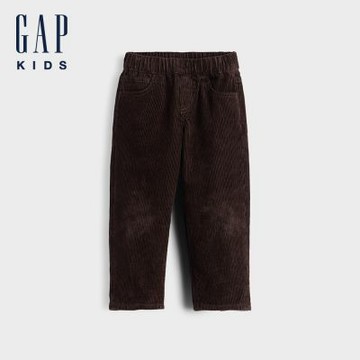 【GAP】嬰兒與幼兒燈芯絨套穿式寬鬆長褲-大地棕(912565)