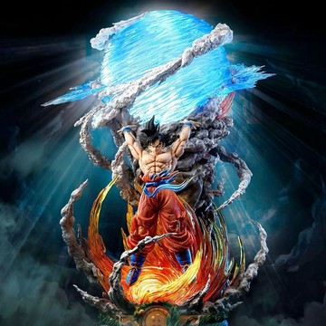 【臺灣-出貨】七龍珠手辦 LS元氣彈孫悟空可發光賽亞人 辦公室擺件雕像動漫周邊AFAF