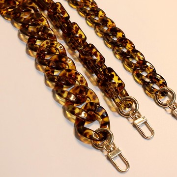 豹紋亞克力包帶包鏈子復古小眾粗鏈條配件單肩斜挎包鏈可拆卸單買