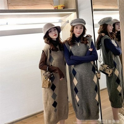 セットアップ ニットワンピース レディース 秋冬 膝丈 復古調 ワンピース きれいめ 上品 オシャレ 長袖 通勤 着痩せ 通販 Lineポイント最大get Lineショッピング