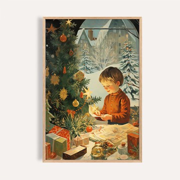 歡樂耶誕風格 / 耶誕願望夜 節慶掛畫 海報 無框畫