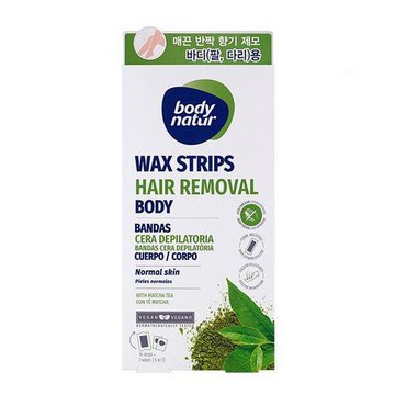 Bodynatur Hair Removal Wax Strips Body Normal And Dry Skin With Matcha Tea