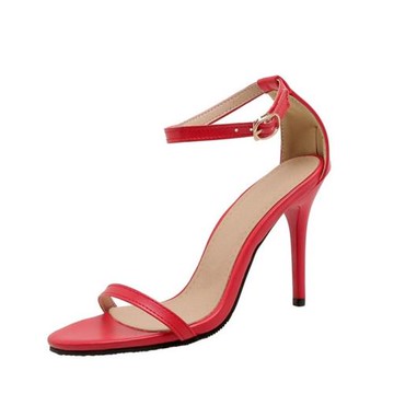 歐美風一字式搭扣顯瘦細高跟涼鞋大碼44 45 46 47 48 49 50碼涼鞋