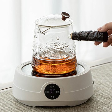 側把山海茶壺煮茶套裝家用耐高溫玻璃燒水壺日式簡約電陶爐煮茶爐