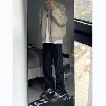 美式機能沖鋒褲男潮牌寬松戶外拉鏈長褲潮流高街ins春秋休閑褲子