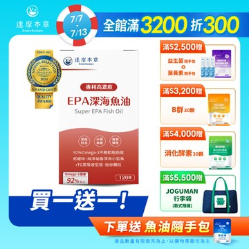 【預購】【買一送一】高濃度EPA專利深海魚油（120顆/盒．共2盒）（預計7/17起陸續出貨）