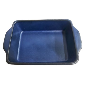 The chef 耐熱mini陶製烤盤Set  耐高溫多功能，炒菜、焗烤、烤魚、烤蛋糕都能使用！  深藍  1個