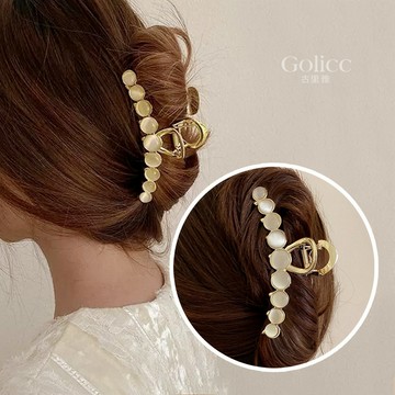 【Gulicc】古莉可 髮夾 貓眼石珍珠抓夾