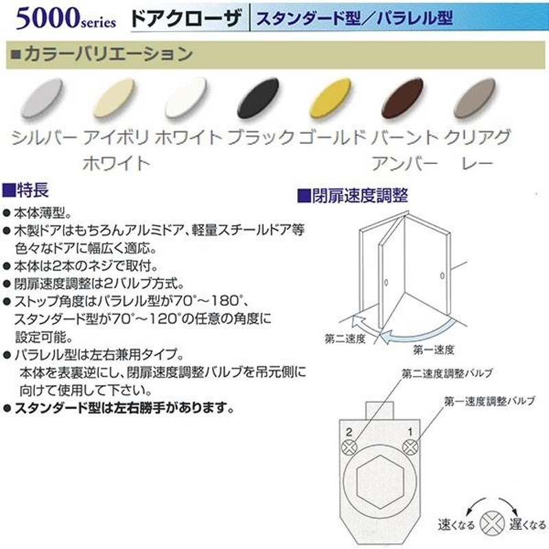 日本ドアチェック製造 ニュースター ドアクローザ 5000series