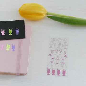 燙金貼紙 鯨頭鸛 粉色