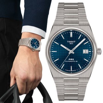 TISSOT天梭 官方授權 PRX系列 鈦金屬 復古機械腕錶 新年禮物 推薦 送禮 38mm/ T1378074404100