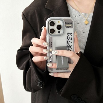 不晚 簡約磨砂透明折疊磁吸支架適用iphone15promax手機殼蘋果15pro全包14pm男新款16商