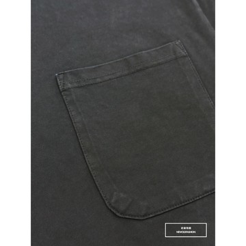 E7th.厚磅原色刷舊短T-黑(E7S0032405)