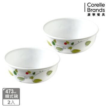 【美國康寧 CORELLE】綠野微風 473ml韓式湯碗2件組